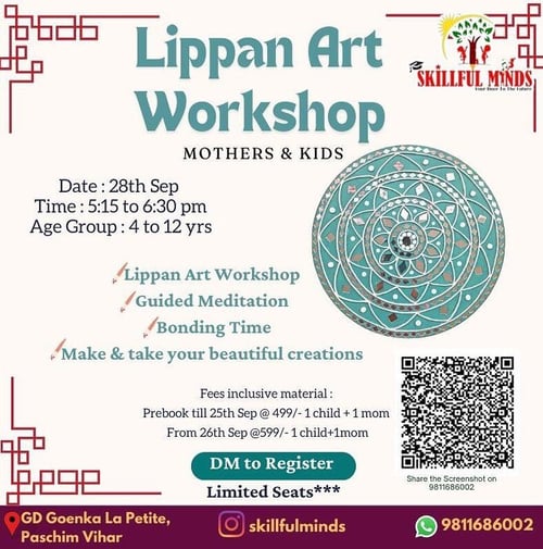 Skillful minds-Lippan Art Workshop for Mothers and Kids with Guided Meditation