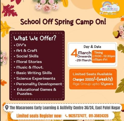 The Macaroons Early Learning & Activity Centre-Spring CampNatkhat Play School