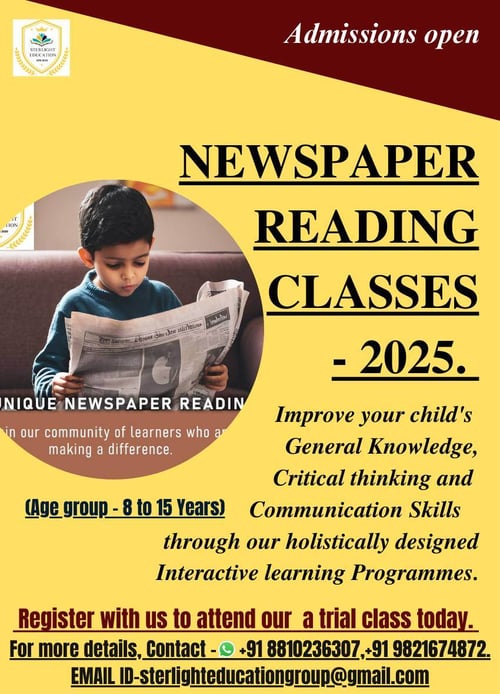 Sterlight Bright Kids Academy-Newspaper Reading Classes 2025