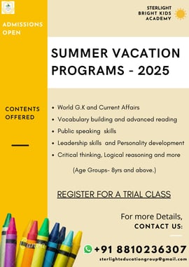 Sterlight Bright Kids Academy-Summer Vacation Programs 2025