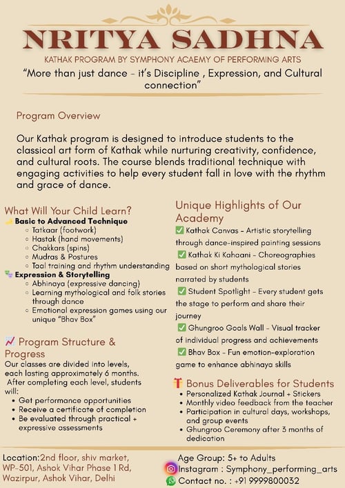Symphony Music Academy-Nritya Sadhna Kathak Program