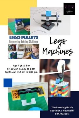 The Learning Brush-Lego Pulleys Engineering Building Challenge for kids