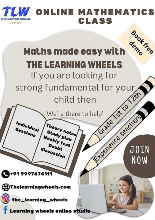 The Learning Wheels-Mathematics class for grade 1st - 12th