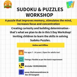 The Treasure Trove-Sudoku and Puzzles 5 Day Workshop