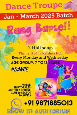 Triptotales Storytelling Centre-Theme Radha Krishna Holi Rang Barse Dance Troupe