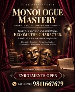voice masters club-Monologue Mastery Creative Performance Workshop for Kids