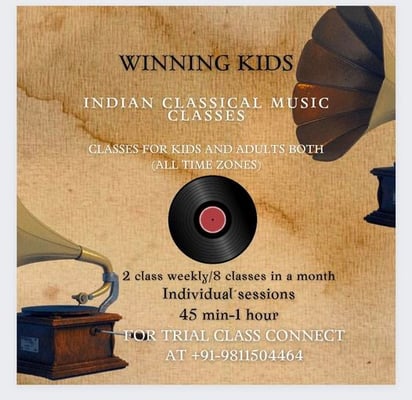 Winning Kids-indian classical music classes