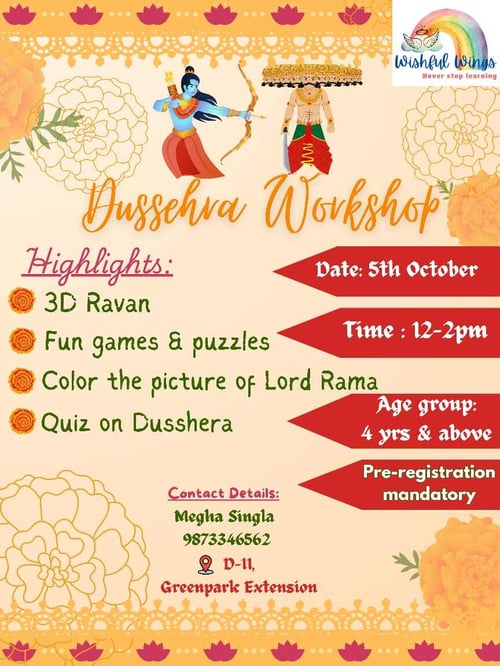 Wishful wings-Dussehra workshop for kids