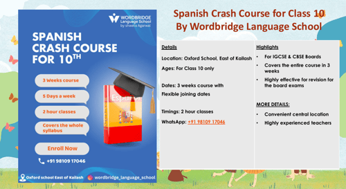 Wordbridge Language School-Spanish Crash Course For 10th