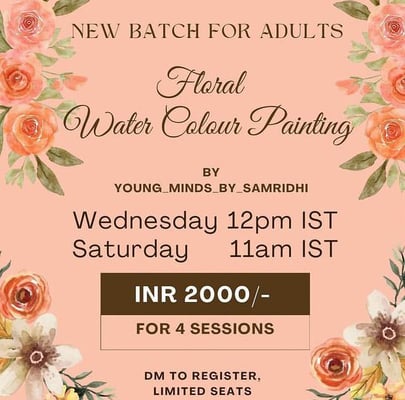 Young Minds By Simridhi-Floral Water Colour Painling