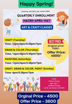 Young Minds By Simridhi-Happy Spring Art & Craft Classes