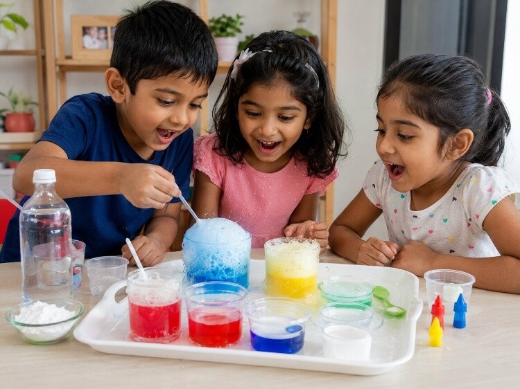 Baking soda and vinegar reactions