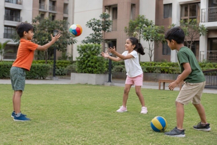 Ball games — throwing, catching, kicking