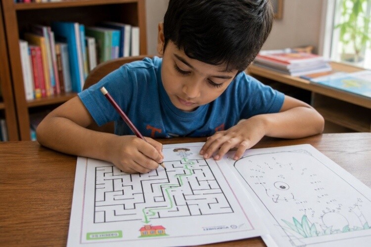 Mazes and dot-to-dot puzzles