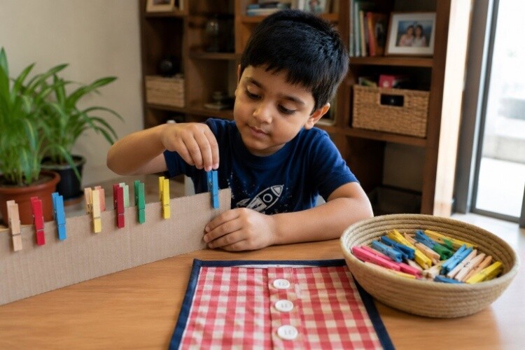 Clothespin or button activities