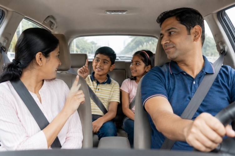 Family math trivia during car rides