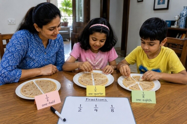 Fraction pizza or roti