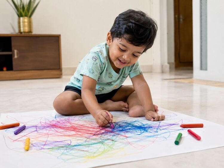 Large crayon scribbling