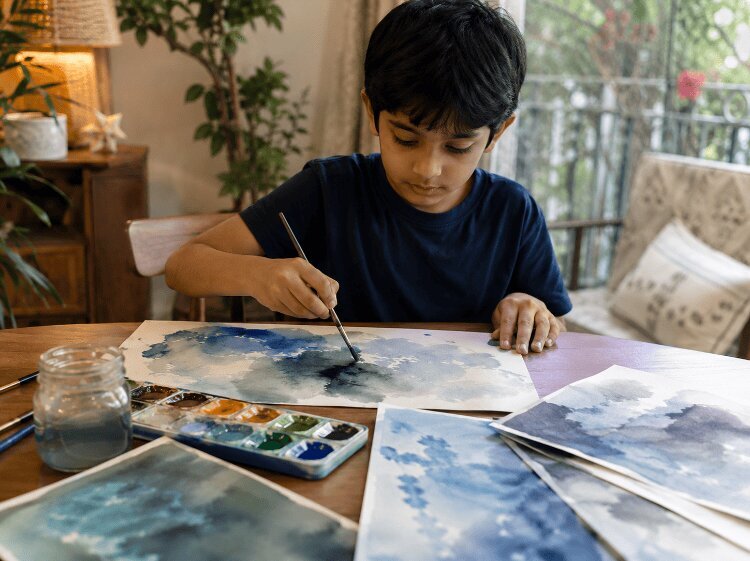 Monsoon-inspired abstract washes