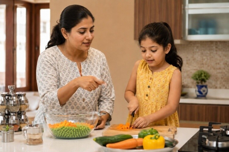 Narrate everyday activities in English together
