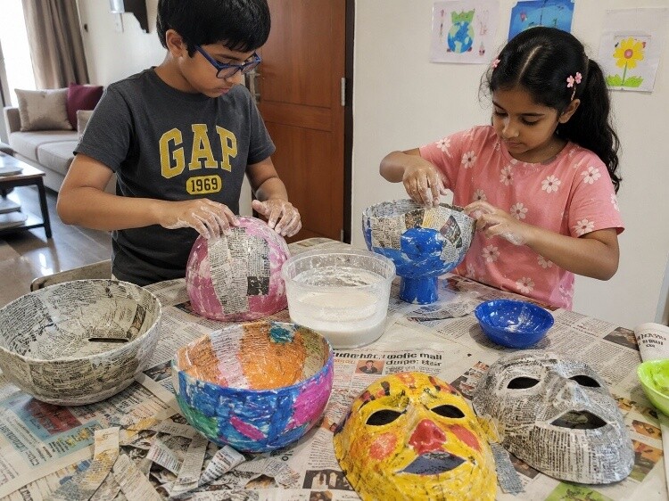 Paper mache bowls or masks