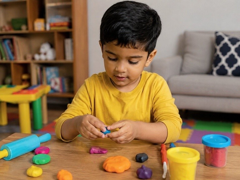 Playdough and clay shaping