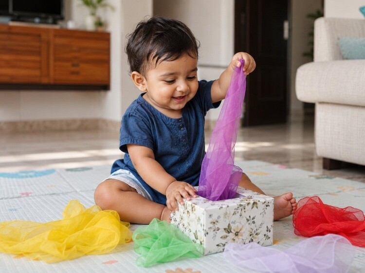 Pulling scarves from containers