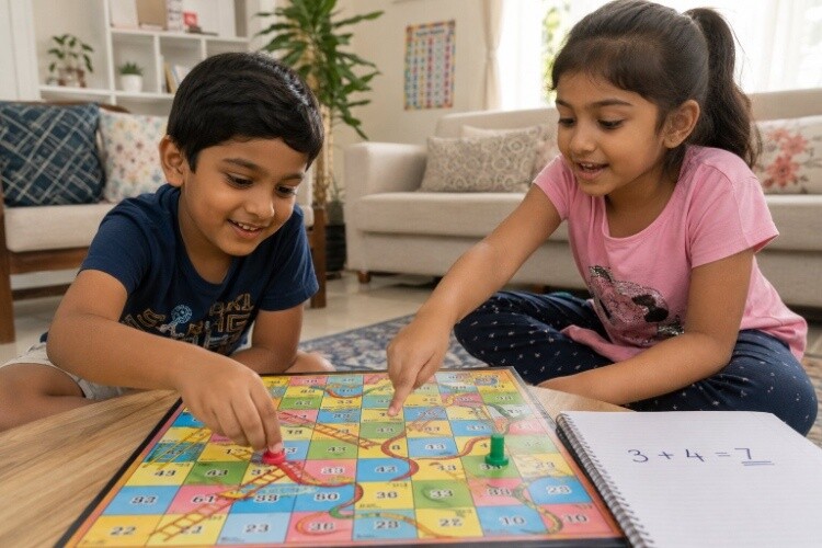 Snakes and Ladders with addition