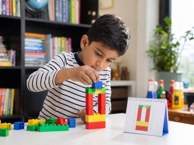 Building with blocks to a specific pattern