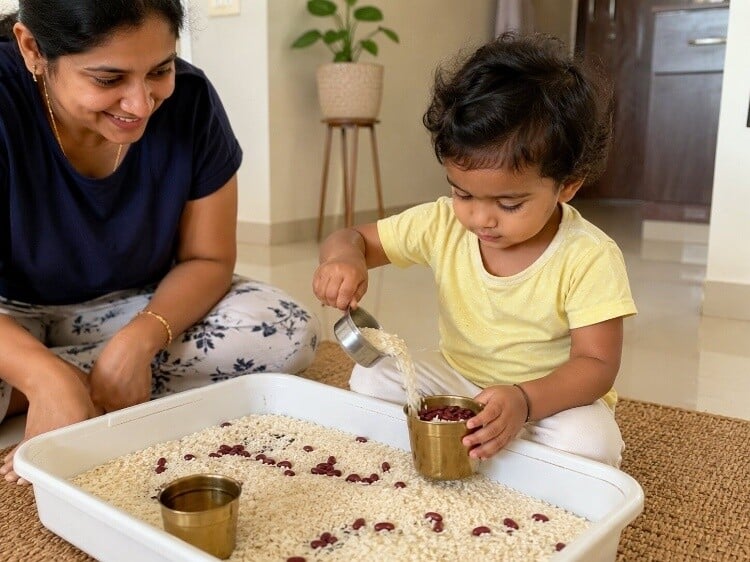 Rice and dal exploration tray