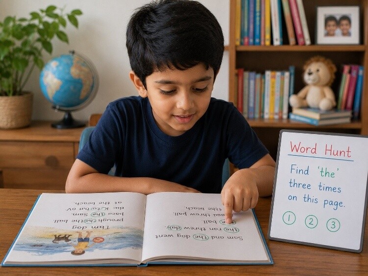 Word hunts in familiar books