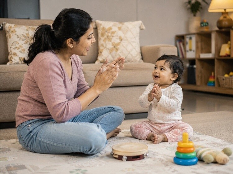 Music, clapping, and simple action rhymes