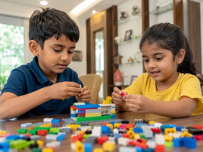 Building with small blocks or Lego