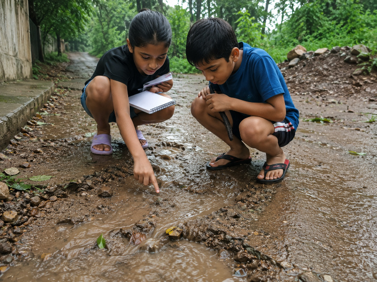Erosion and water flow observation