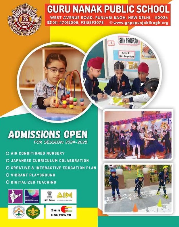 Guru Nanak Public SchoolAdmission Open20242025 in Punjabi Bagh